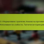 1-3-3-3 Формативни стратегии: Анализ на противника, Използване на слабости, Тактически корекции